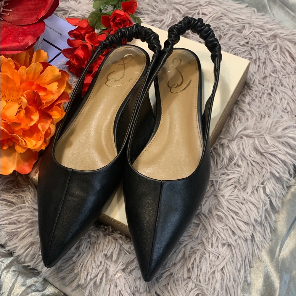🌹Sam Edelman • Retro  Black Withney Pointed-Toe Slingback Flats